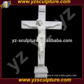 white marble jesus statue with cross for sale